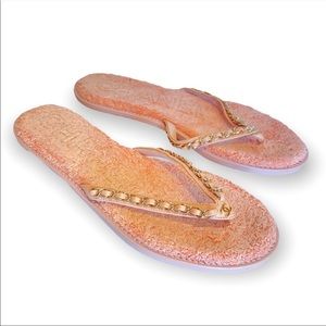 Chanel chain thong sandals